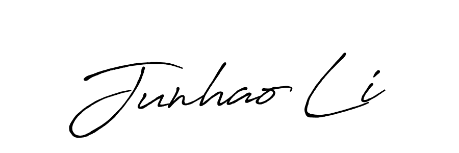 Also You can easily find your signature by using the search form. We will create Junhao Li name handwritten signature images for you free of cost using Antro_Vectra_Bolder sign style. Junhao Li signature style 7 images and pictures png