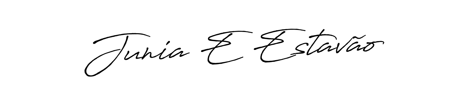 Also You can easily find your signature by using the search form. We will create Junia E Estavão name handwritten signature images for you free of cost using Antro_Vectra_Bolder sign style. Junia E Estavão signature style 7 images and pictures png