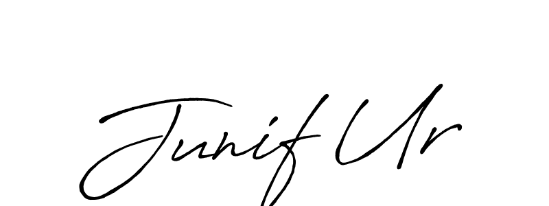 Junif Ur stylish signature style. Best Handwritten Sign (Antro_Vectra_Bolder) for my name. Handwritten Signature Collection Ideas for my name Junif Ur. Junif Ur signature style 7 images and pictures png