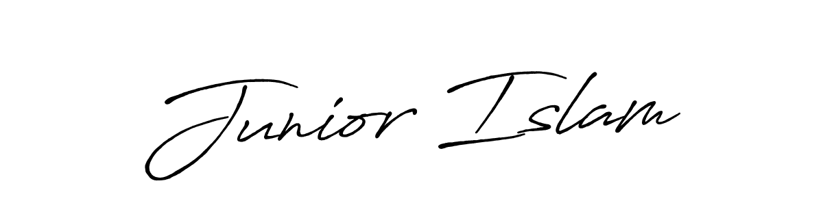 How to make Junior Islam signature? Antro_Vectra_Bolder is a professional autograph style. Create handwritten signature for Junior Islam name. Junior Islam signature style 7 images and pictures png