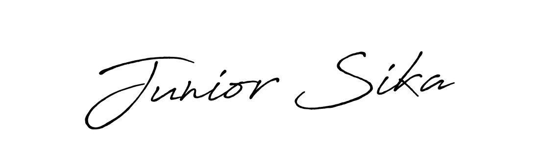 Also You can easily find your signature by using the search form. We will create Junior Sika name handwritten signature images for you free of cost using Antro_Vectra_Bolder sign style. Junior Sika signature style 7 images and pictures png