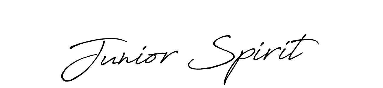 Make a beautiful signature design for name Junior Spirit. With this signature (Antro_Vectra_Bolder) style, you can create a handwritten signature for free. Junior Spirit signature style 7 images and pictures png