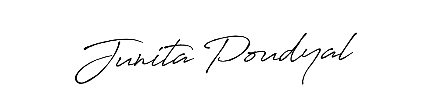 Similarly Antro_Vectra_Bolder is the best handwritten signature design. Signature creator online .You can use it as an online autograph creator for name Junita Poudyal. Junita Poudyal signature style 7 images and pictures png