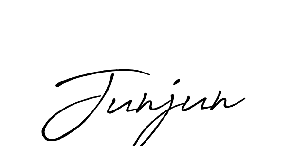 Use a signature maker to create a handwritten signature online. With this signature software, you can design (Antro_Vectra_Bolder) your own signature for name Junjun. Junjun signature style 7 images and pictures png