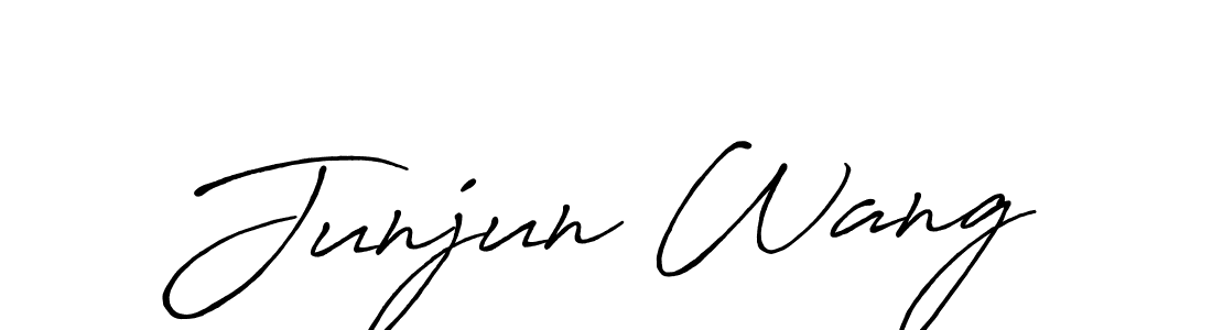 How to make Junjun Wang name signature. Use Antro_Vectra_Bolder style for creating short signs online. This is the latest handwritten sign. Junjun Wang signature style 7 images and pictures png