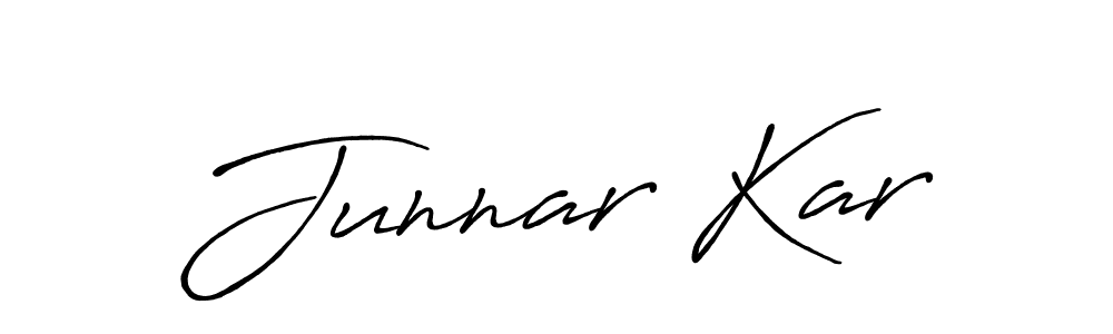 Create a beautiful signature design for name Junnar Kar. With this signature (Antro_Vectra_Bolder) fonts, you can make a handwritten signature for free. Junnar Kar signature style 7 images and pictures png