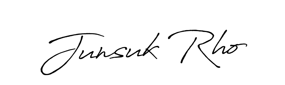 The best way (Antro_Vectra_Bolder) to make a short signature is to pick only two or three words in your name. The name Junsuk Rho include a total of six letters. For converting this name. Junsuk Rho signature style 7 images and pictures png