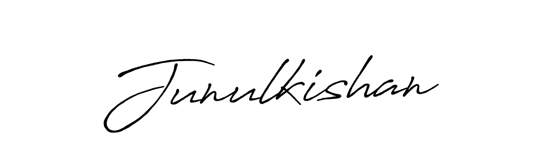 How to make Junulkishan name signature. Use Antro_Vectra_Bolder style for creating short signs online. This is the latest handwritten sign. Junulkishan signature style 7 images and pictures png