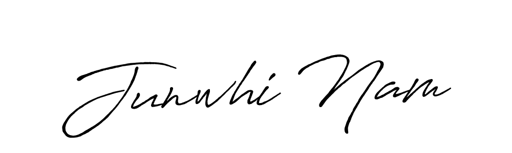 Also You can easily find your signature by using the search form. We will create Junwhi Nam name handwritten signature images for you free of cost using Antro_Vectra_Bolder sign style. Junwhi Nam signature style 7 images and pictures png