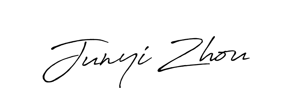 How to make Junyi Zhou signature? Antro_Vectra_Bolder is a professional autograph style. Create handwritten signature for Junyi Zhou name. Junyi Zhou signature style 7 images and pictures png