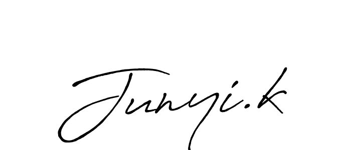 Make a beautiful signature design for name Junyi.k. Use this online signature maker to create a handwritten signature for free. Junyi.k signature style 7 images and pictures png