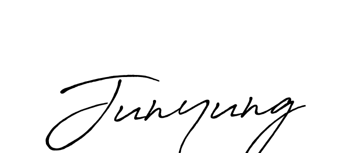 Junyung stylish signature style. Best Handwritten Sign (Antro_Vectra_Bolder) for my name. Handwritten Signature Collection Ideas for my name Junyung. Junyung signature style 7 images and pictures png