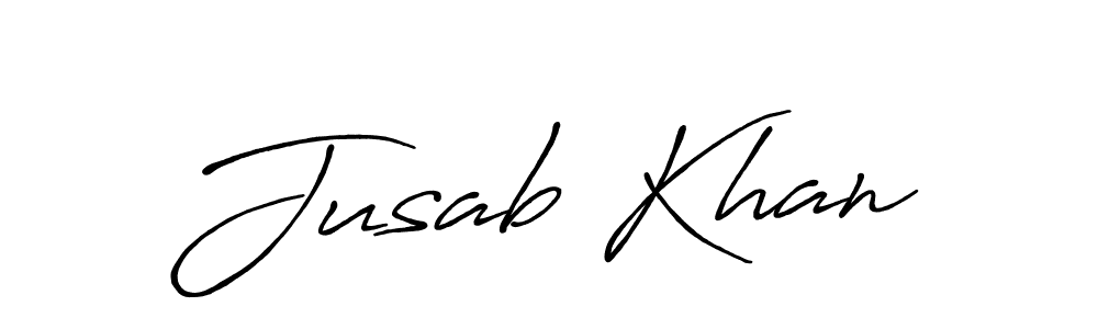 Make a beautiful signature design for name Jusab Khan. With this signature (Antro_Vectra_Bolder) style, you can create a handwritten signature for free. Jusab Khan signature style 7 images and pictures png