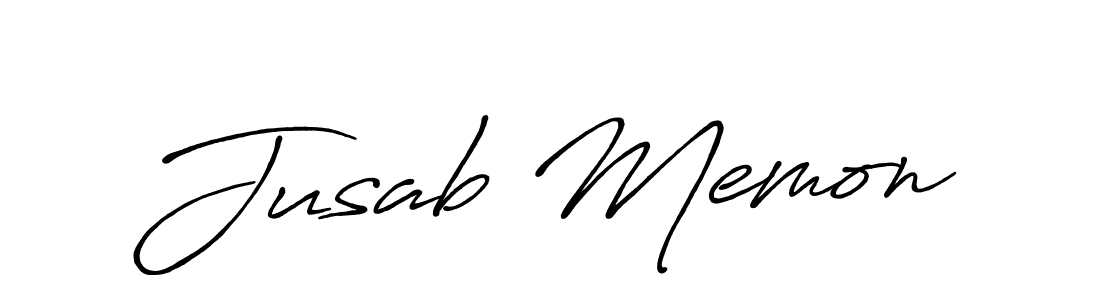 Make a beautiful signature design for name Jusab Memon. With this signature (Antro_Vectra_Bolder) style, you can create a handwritten signature for free. Jusab Memon signature style 7 images and pictures png