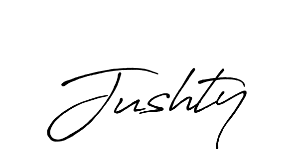 How to make Jushty name signature. Use Antro_Vectra_Bolder style for creating short signs online. This is the latest handwritten sign. Jushty signature style 7 images and pictures png