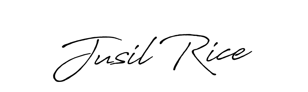 You should practise on your own different ways (Antro_Vectra_Bolder) to write your name (Jusil Rice) in signature. don't let someone else do it for you. Jusil Rice signature style 7 images and pictures png