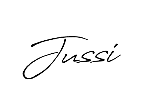 Use a signature maker to create a handwritten signature online. With this signature software, you can design (Antro_Vectra_Bolder) your own signature for name Jussi. Jussi signature style 7 images and pictures png