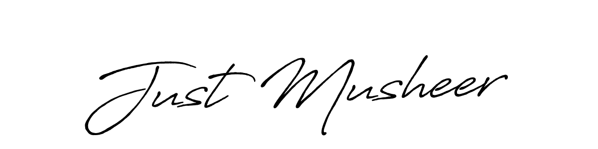 The best way (Antro_Vectra_Bolder) to make a short signature is to pick only two or three words in your name. The name Just Musheer include a total of six letters. For converting this name. Just Musheer signature style 7 images and pictures png