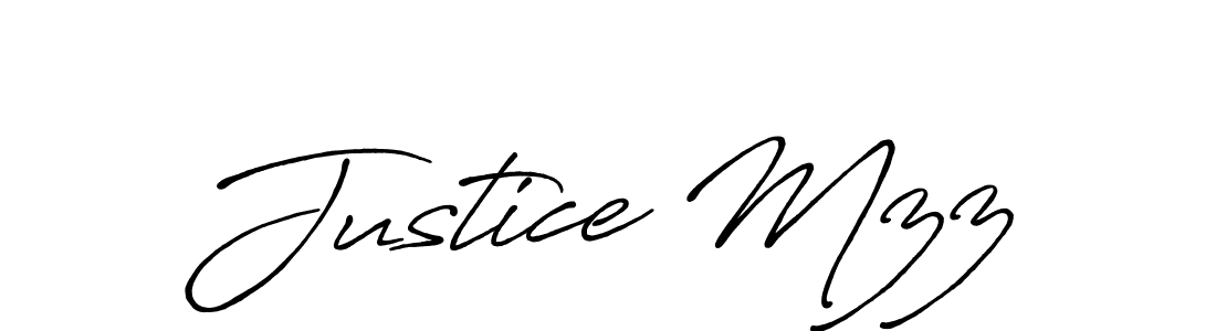 Justice Mzz stylish signature style. Best Handwritten Sign (Antro_Vectra_Bolder) for my name. Handwritten Signature Collection Ideas for my name Justice Mzz. Justice Mzz signature style 7 images and pictures png