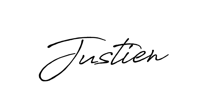 Justien stylish signature style. Best Handwritten Sign (Antro_Vectra_Bolder) for my name. Handwritten Signature Collection Ideas for my name Justien. Justien signature style 7 images and pictures png