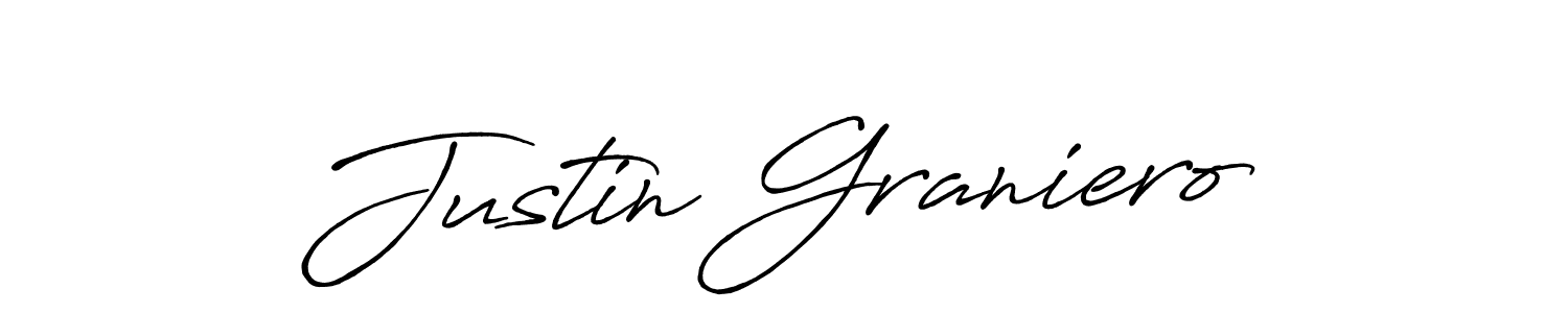 Create a beautiful signature design for name Justin Graniero. With this signature (Antro_Vectra_Bolder) fonts, you can make a handwritten signature for free. Justin Graniero signature style 7 images and pictures png