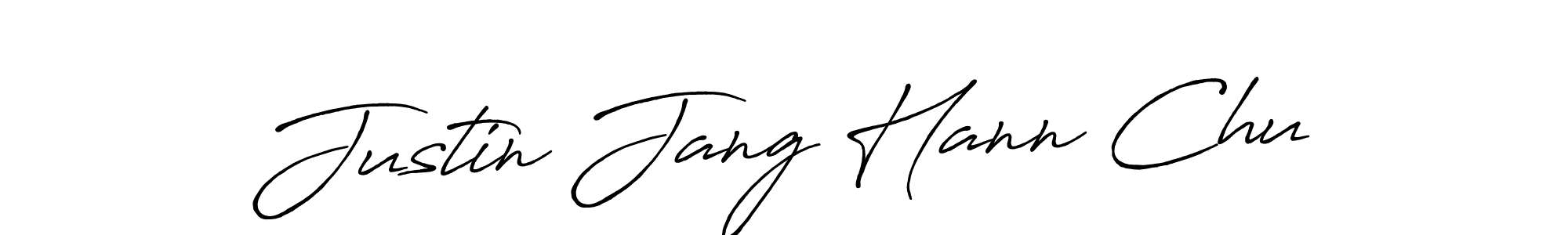 Antro_Vectra_Bolder is a professional signature style that is perfect for those who want to add a touch of class to their signature. It is also a great choice for those who want to make their signature more unique. Get Justin Jang Hann Chu name to fancy signature for free. Justin Jang Hann Chu signature style 7 images and pictures png
