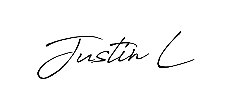 Justin L stylish signature style. Best Handwritten Sign (Antro_Vectra_Bolder) for my name. Handwritten Signature Collection Ideas for my name Justin L. Justin L signature style 7 images and pictures png