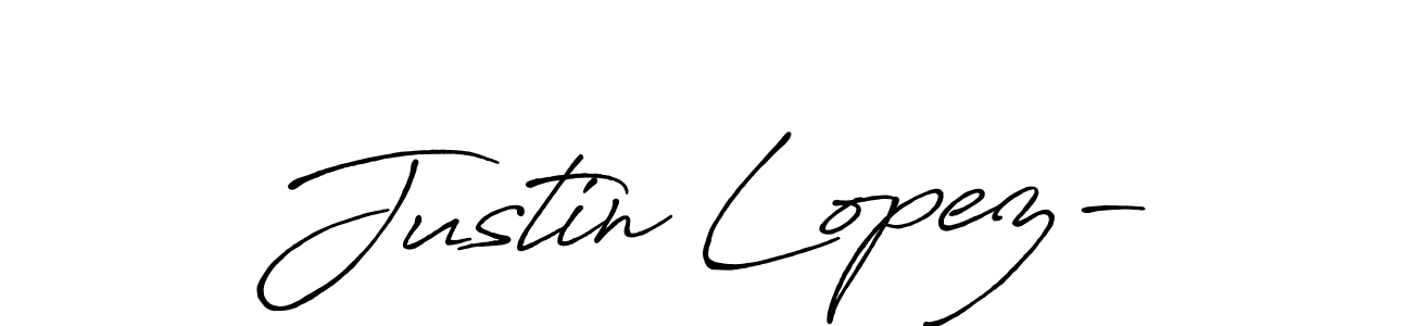 Use a signature maker to create a handwritten signature online. With this signature software, you can design (Antro_Vectra_Bolder) your own signature for name Justin Lopez-. Justin Lopez- signature style 7 images and pictures png