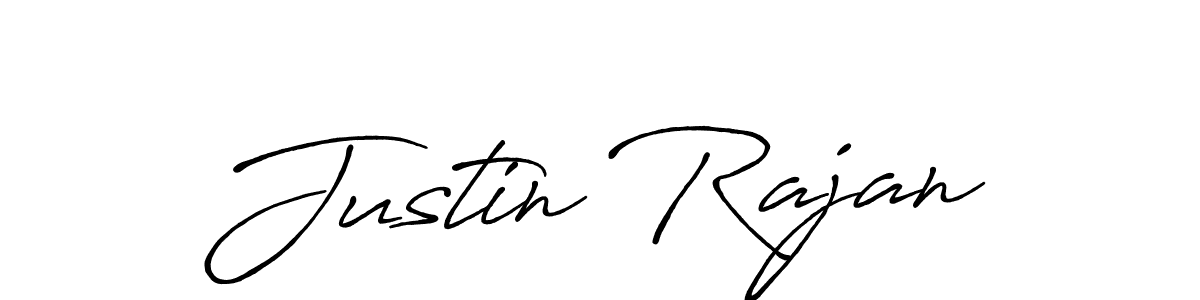 How to make Justin Rajan name signature. Use Antro_Vectra_Bolder style for creating short signs online. This is the latest handwritten sign. Justin Rajan signature style 7 images and pictures png