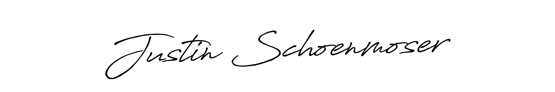 Create a beautiful signature design for name Justin Schoenmoser. With this signature (Antro_Vectra_Bolder) fonts, you can make a handwritten signature for free. Justin Schoenmoser signature style 7 images and pictures png