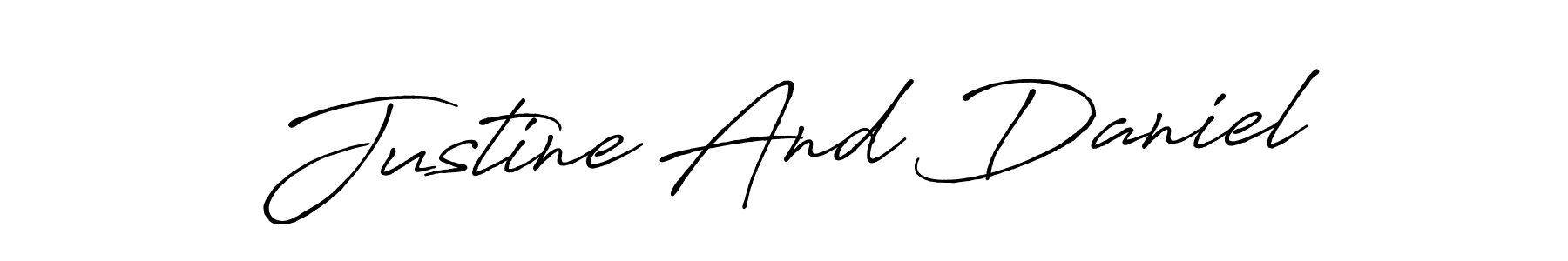 See photos of Justine And Daniel official signature by Spectra . Check more albums & portfolios. Read reviews & check more about Antro_Vectra_Bolder font. Justine And Daniel signature style 7 images and pictures png