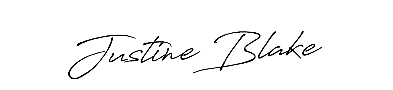 Make a beautiful signature design for name Justine Blake. With this signature (Antro_Vectra_Bolder) style, you can create a handwritten signature for free. Justine Blake signature style 7 images and pictures png