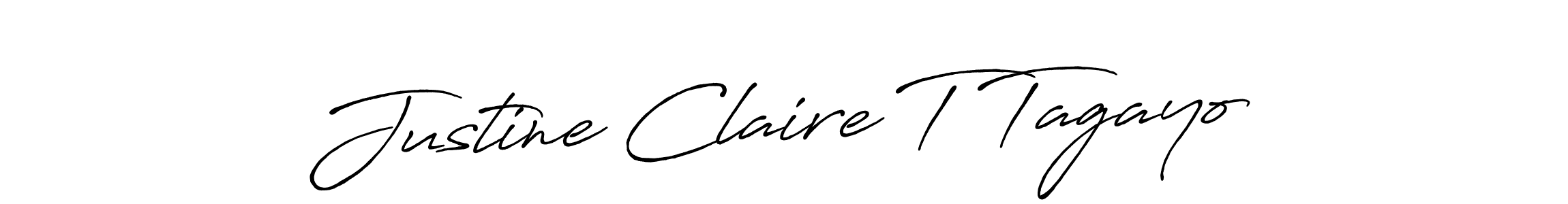 Make a beautiful signature design for name Justine Claire T Tagayo. With this signature (Antro_Vectra_Bolder) style, you can create a handwritten signature for free. Justine Claire T Tagayo signature style 7 images and pictures png