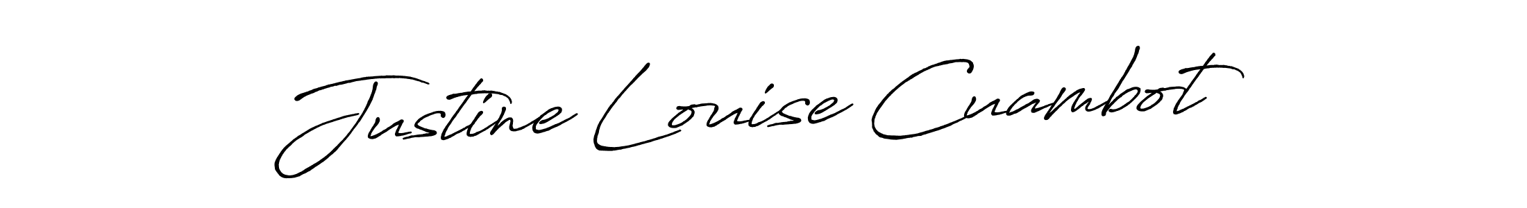 How to make Justine Louise Cuambot name signature. Use Antro_Vectra_Bolder style for creating short signs online. This is the latest handwritten sign. Justine Louise Cuambot signature style 7 images and pictures png