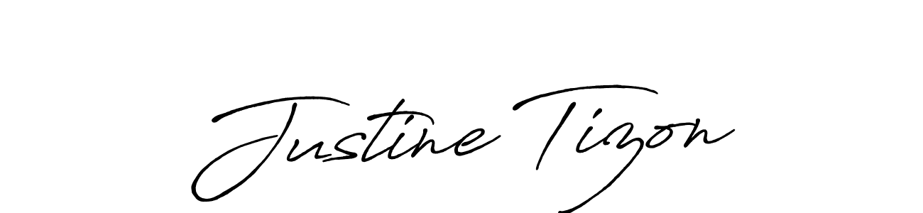 Justine Tizon stylish signature style. Best Handwritten Sign (Antro_Vectra_Bolder) for my name. Handwritten Signature Collection Ideas for my name Justine Tizon. Justine Tizon signature style 7 images and pictures png
