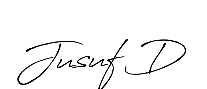 Design your own signature with our free online signature maker. With this signature software, you can create a handwritten (Antro_Vectra_Bolder) signature for name Jusuf D. Jusuf D signature style 7 images and pictures png