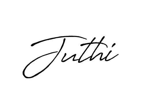 Use a signature maker to create a handwritten signature online. With this signature software, you can design (Antro_Vectra_Bolder) your own signature for name Juthi. Juthi signature style 7 images and pictures png