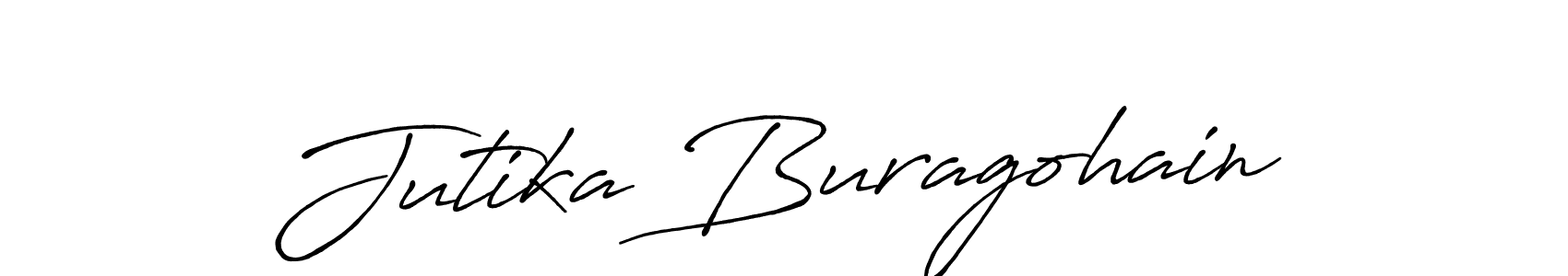 Create a beautiful signature design for name Jutika Buragohain. With this signature (Antro_Vectra_Bolder) fonts, you can make a handwritten signature for free. Jutika Buragohain signature style 7 images and pictures png