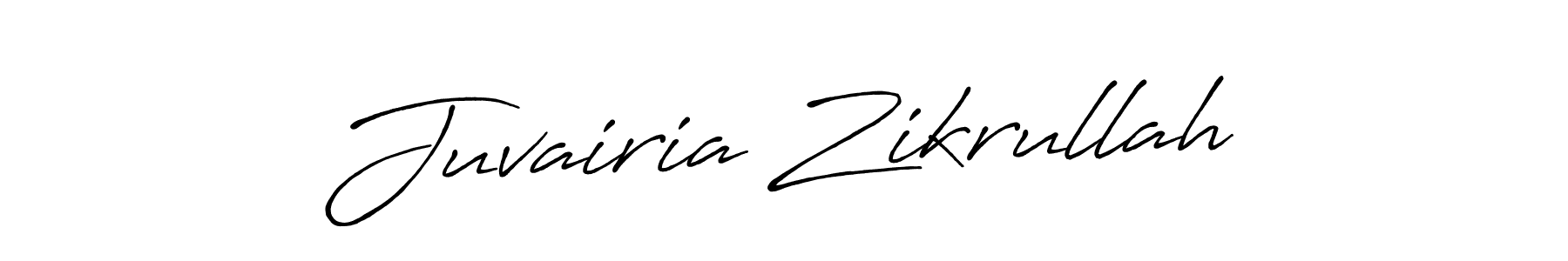 How to make Juvairia Zikrullah name signature. Use Antro_Vectra_Bolder style for creating short signs online. This is the latest handwritten sign. Juvairia Zikrullah signature style 7 images and pictures png