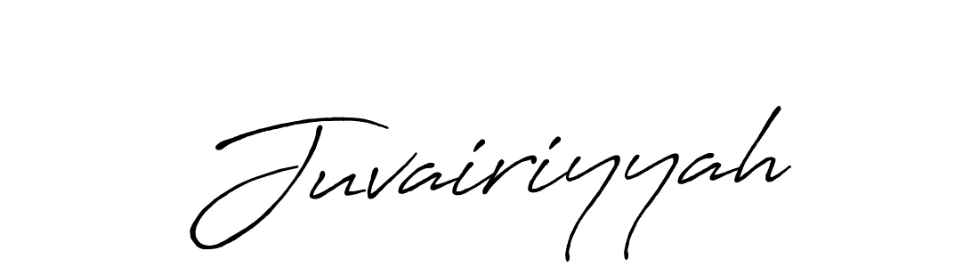 Make a beautiful signature design for name Juvairiyyah. With this signature (Antro_Vectra_Bolder) style, you can create a handwritten signature for free. Juvairiyyah signature style 7 images and pictures png