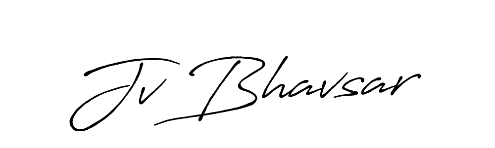 Use a signature maker to create a handwritten signature online. With this signature software, you can design (Antro_Vectra_Bolder) your own signature for name Jv Bhavsar. Jv Bhavsar signature style 7 images and pictures png