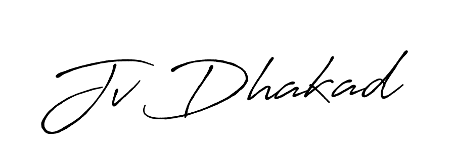 Jv Dhakad stylish signature style. Best Handwritten Sign (Antro_Vectra_Bolder) for my name. Handwritten Signature Collection Ideas for my name Jv Dhakad. Jv Dhakad signature style 7 images and pictures png