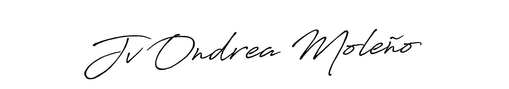 It looks lik you need a new signature style for name Jv Ondrea Moleño. Design unique handwritten (Antro_Vectra_Bolder) signature with our free signature maker in just a few clicks. Jv Ondrea Moleño signature style 7 images and pictures png