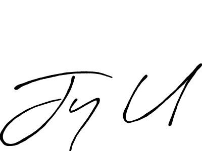 How to make Jy U signature? Antro_Vectra_Bolder is a professional autograph style. Create handwritten signature for Jy U name. Jy U signature style 7 images and pictures png