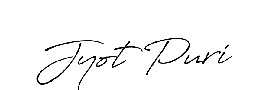 Create a beautiful signature design for name Jyot Puri. With this signature (Antro_Vectra_Bolder) fonts, you can make a handwritten signature for free. Jyot Puri signature style 7 images and pictures png
