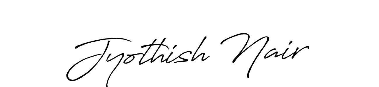 Create a beautiful signature design for name Jyothish Nair. With this signature (Antro_Vectra_Bolder) fonts, you can make a handwritten signature for free. Jyothish Nair signature style 7 images and pictures png