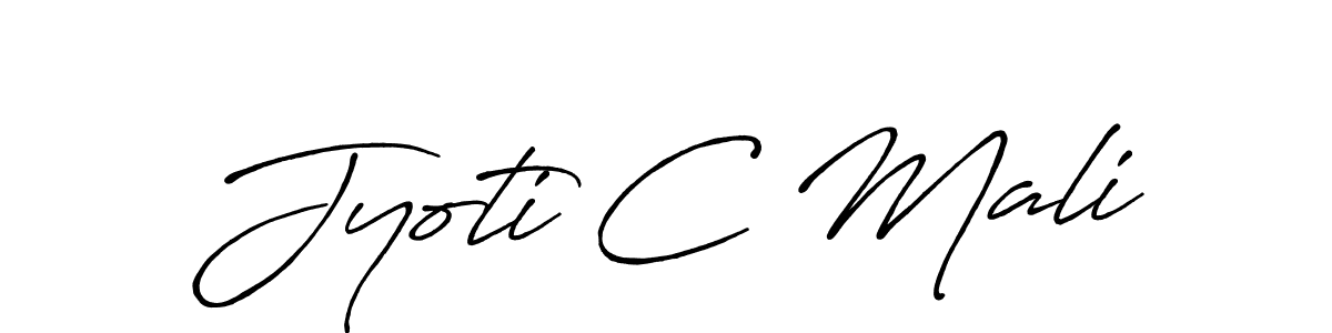 Create a beautiful signature design for name Jyoti C Mali. With this signature (Antro_Vectra_Bolder) fonts, you can make a handwritten signature for free. Jyoti C Mali signature style 7 images and pictures png