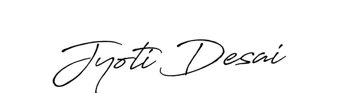 How to make Jyoti Desai name signature. Use Antro_Vectra_Bolder style for creating short signs online. This is the latest handwritten sign. Jyoti Desai signature style 7 images and pictures png