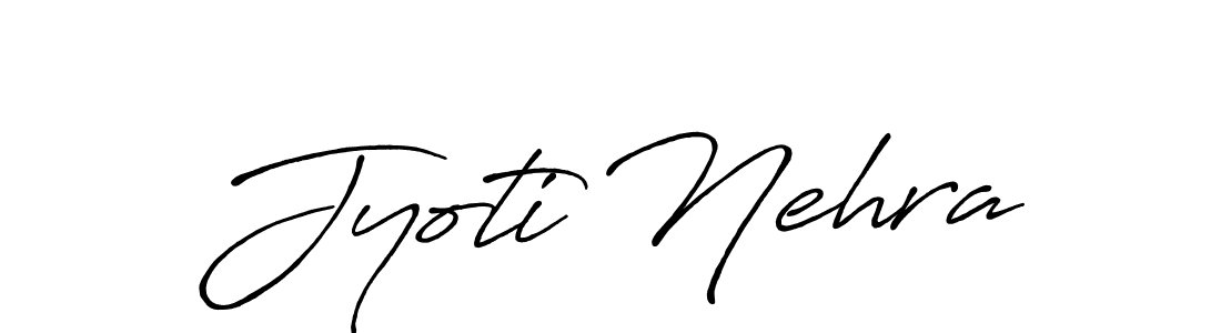 Make a beautiful signature design for name Jyoti Nehra. With this signature (Antro_Vectra_Bolder) style, you can create a handwritten signature for free. Jyoti Nehra signature style 7 images and pictures png