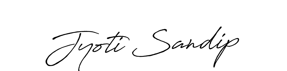 Jyoti Sandip stylish signature style. Best Handwritten Sign (Antro_Vectra_Bolder) for my name. Handwritten Signature Collection Ideas for my name Jyoti Sandip. Jyoti Sandip signature style 7 images and pictures png